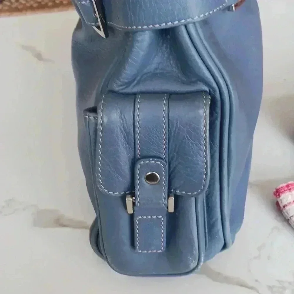 Lachetta blue leather handbag